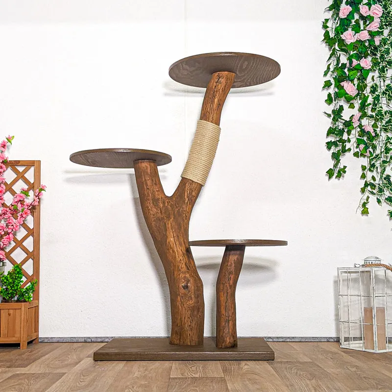 Outdoor Naturkratzbaum 4409 Kratzbaum Natur Holz Design 135 cm hoch Katzenbaum
