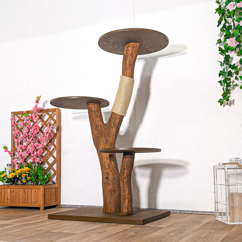 Outdoor Naturkratzbaum 4409 Kratzbaum Natur Holz Design 135 cm hoch Katzenbaum