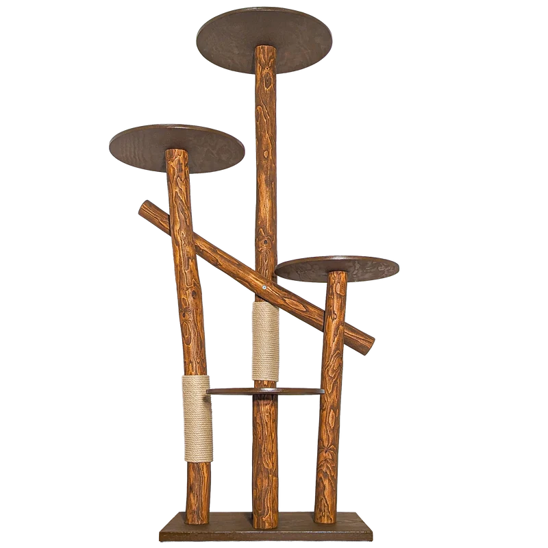 Outdoor Naturkratzbaum CA0031 Kratzbaum Natur Holz Design 205 cm hoch Katzenbaum