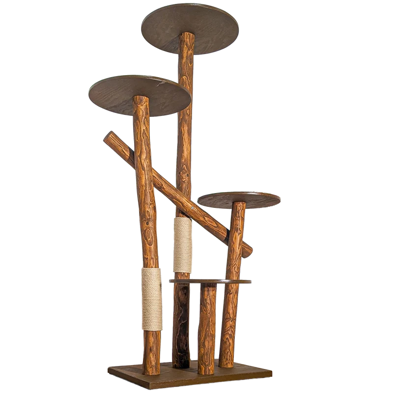 Outdoor Naturkratzbaum CA0031 Kratzbaum Natur Holz Design 205 cm hoch Katzenbaum