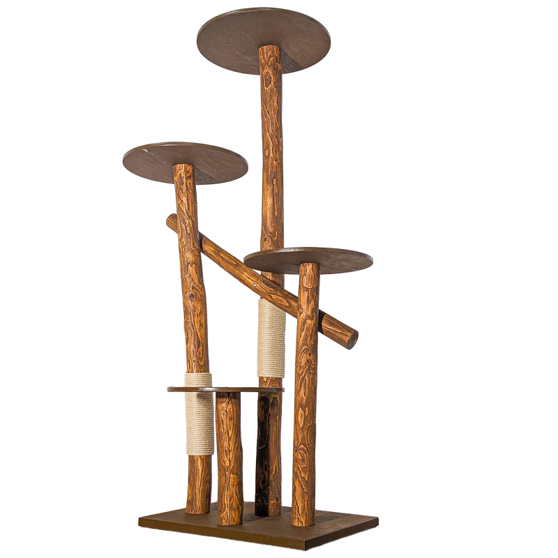 Outdoor Naturkratzbaum CA0031 Kratzbaum Natur Holz Design 205 cm hoch Katzenbaum