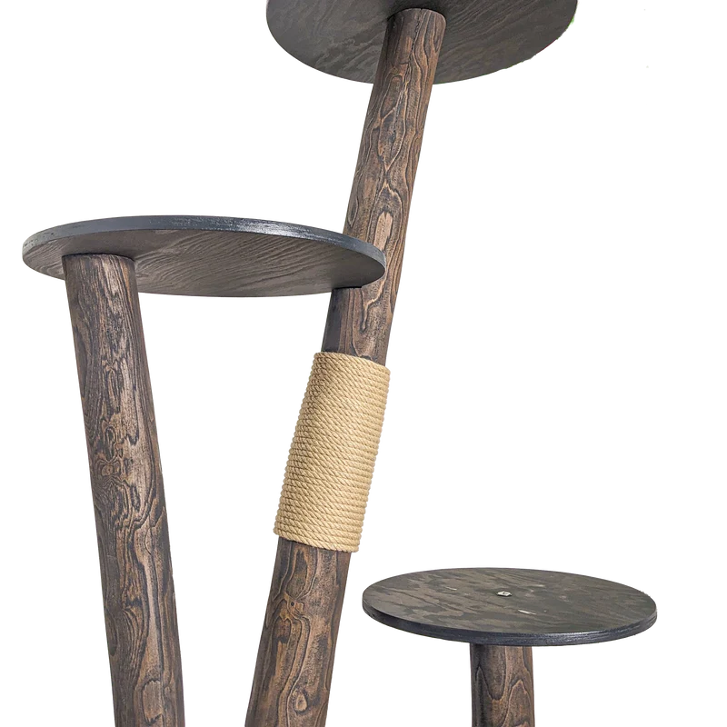 Outdoor Naturkratzbaum CA0032 Kratzbaum Natur Holz Design 155 cm hoch Katzenbaum
