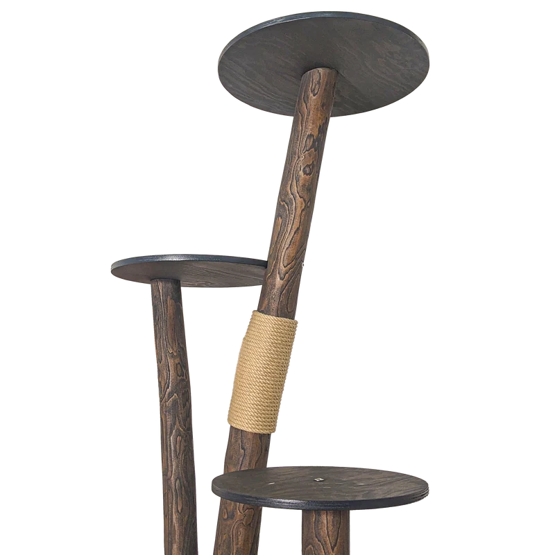 Outdoor Naturkratzbaum CA0032 Kratzbaum Natur Holz Design 155 cm hoch Katzenbaum