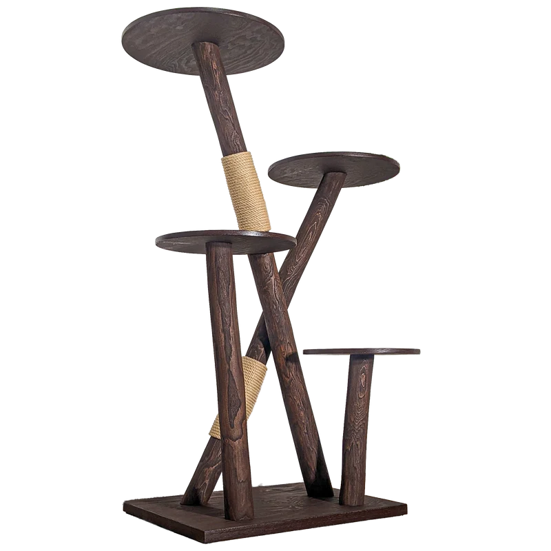 Outdoor Naturkratzbaum CA0033 Kratzbaum Natur Holz Design 160 cm hoch Katzenbaum