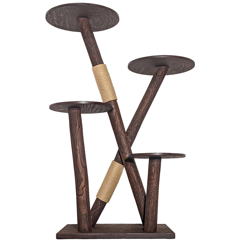 Outdoor Naturkratzbaum CA0033 Kratzbaum Natur Holz Design 160 cm hoch Katzenbaum
