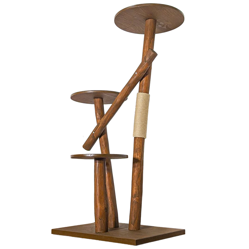Outdoor Naturkratzbaum CA0034 Kratzbaum Natur Holz Design 155 cm hoch Katzenbaum