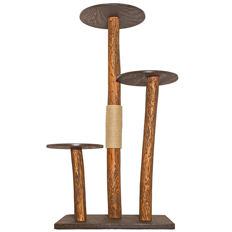 Outdoor Naturkratzbaum CA0035 Kratzbaum Natur Holz Design 155 cm hoch Katzenbaum