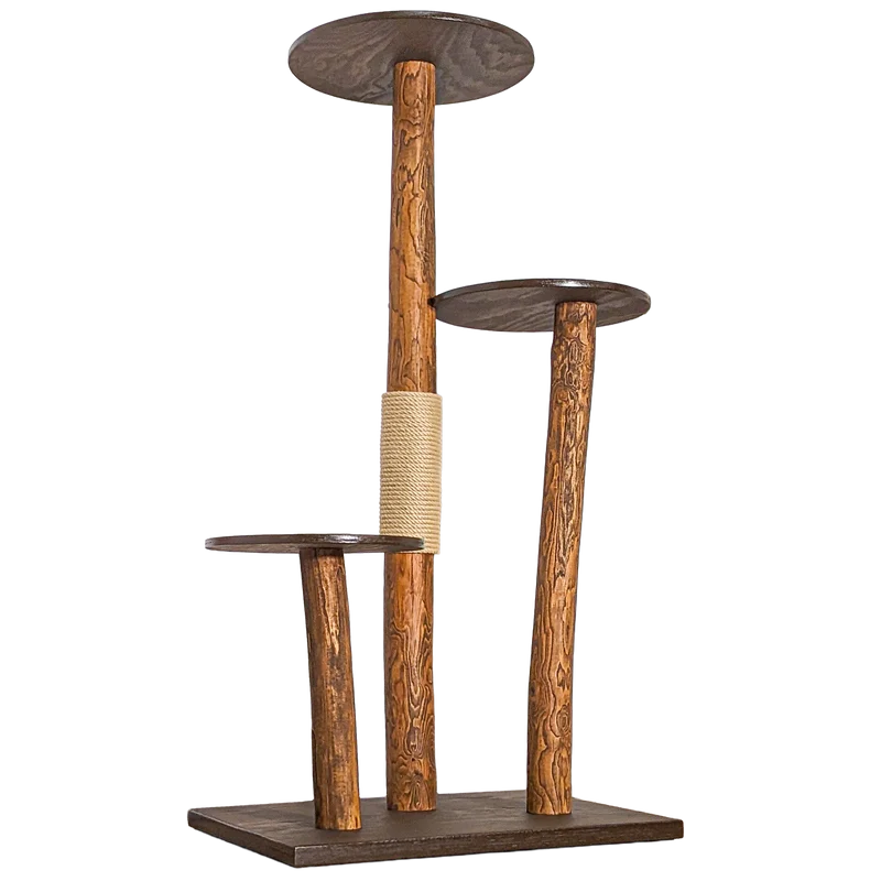 Outdoor Naturkratzbaum CA0035 Kratzbaum Natur Holz Design 155 cm hoch Katzenbaum