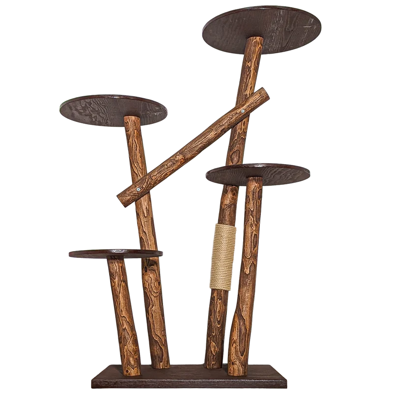 Outdoor Naturkratzbaum CA0036 Kratzbaum Natur Holz Design 160 cm hoch Katzenbaum