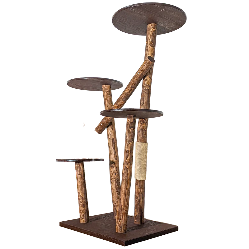 Outdoor Naturkratzbaum CA0036 Kratzbaum Natur Holz Design 160 cm hoch Katzenbaum