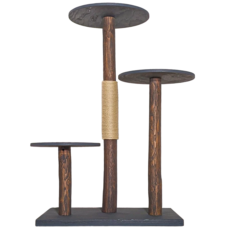 Outdoor Naturkratzbaum CA0037 Kratzbaum Natur Holz Design 125 cm hoch Katzenbaum