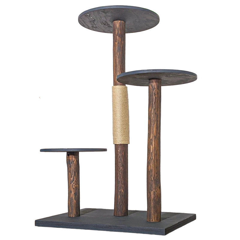 Outdoor Naturkratzbaum CA0037 Kratzbaum Natur Holz Design 125 cm hoch Katzenbaum
