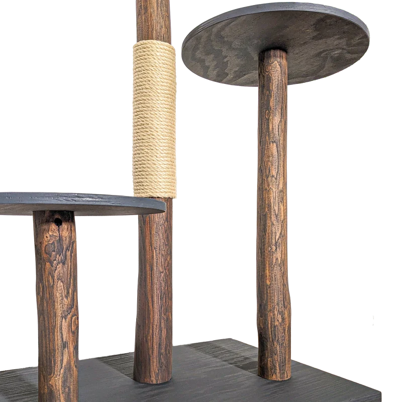 Outdoor Naturkratzbaum CA0037 Kratzbaum Natur Holz Design 125 cm hoch Katzenbaum