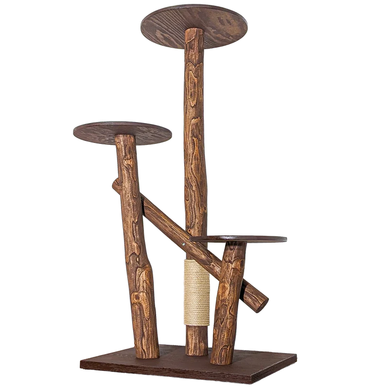 Outdoor Naturkratzbaum CA0038 Kratzbaum Natur Holz Design 155 cm hoch Katzenbaum