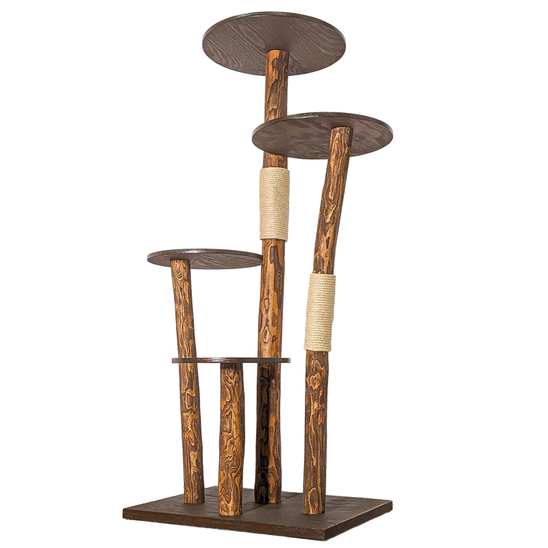Outdoor Naturkratzbaum CA0039 Kratzbaum Natur Holz Design 175 cm hoch Katzenbaum