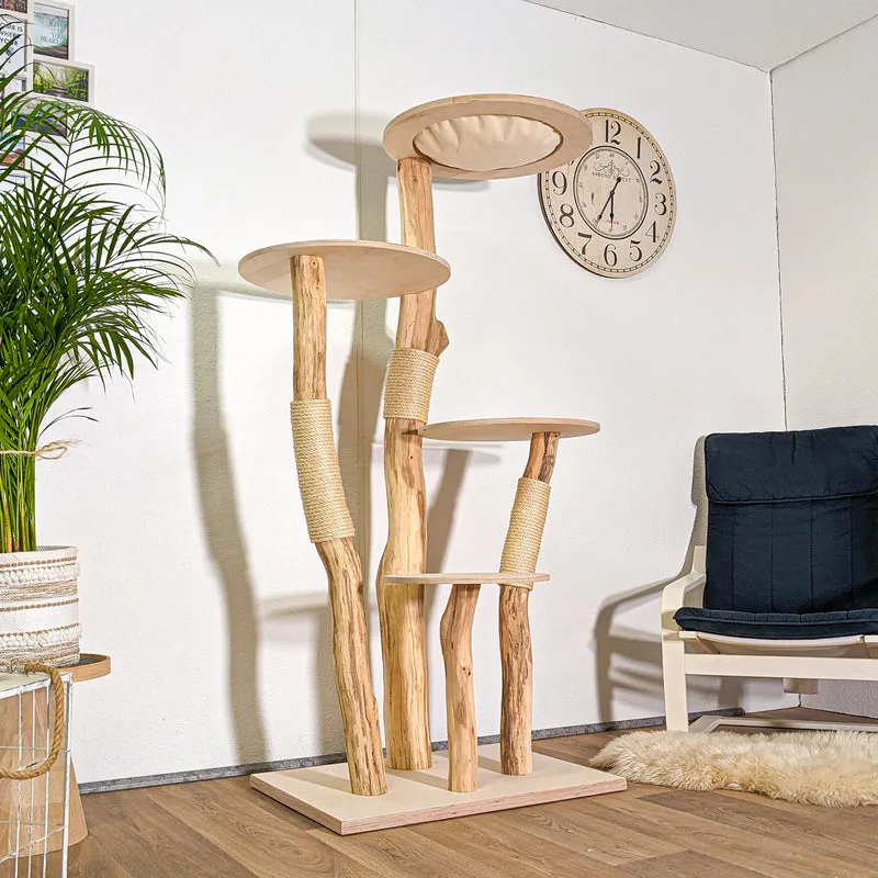 Naturkratzbaum 4410 Kratzbaum Natur Holz Design 175 cm hoch Katzenbaum