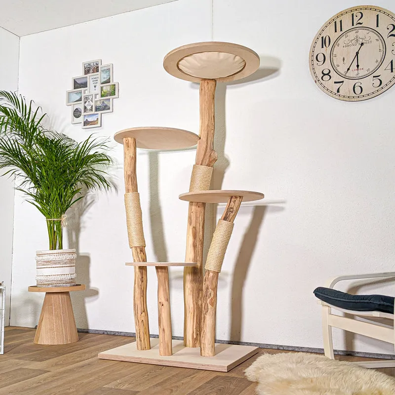 Naturkratzbaum 4410 Kratzbaum Natur Holz Design 175 cm hoch Katzenbaum