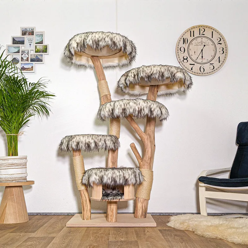 RESERVIERT - Naturkratzbaum 4411 Kratzbaum Natur Holz Design 170 cm hoch Katzenbaum
