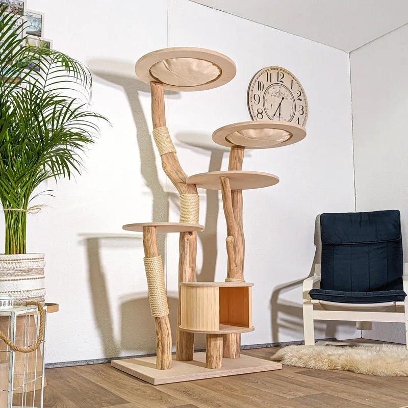 RESERVIERT - Naturkratzbaum 4411 Kratzbaum Natur Holz Design 170 cm hoch Katzenbaum