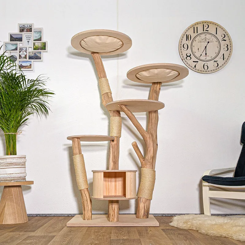 RESERVIERT - Naturkratzbaum 4411 Kratzbaum Natur Holz Design 170 cm hoch Katzenbaum