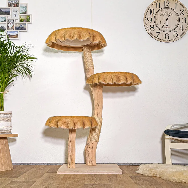 Naturkratzbaum 4412 Kratzbaum Natur Holz Design 145 cm hoch Katzenbaum