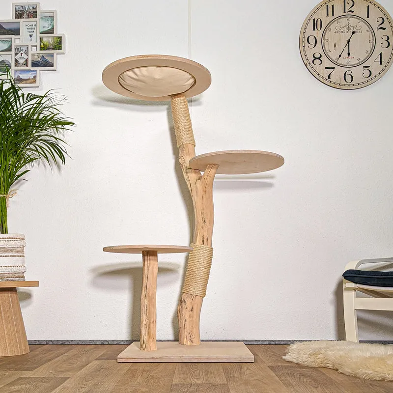 Naturkratzbaum 4412 Kratzbaum Natur Holz Design 145 cm hoch Katzenbaum