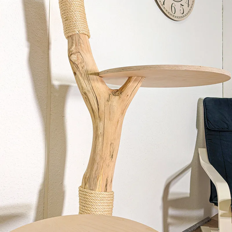 Naturkratzbaum 4412 Kratzbaum Natur Holz Design 145 cm hoch Katzenbaum