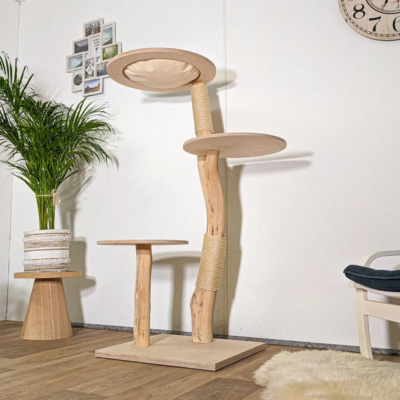 Naturkratzbaum 4412 Kratzbaum Natur Holz Design 145 cm hoch Katzenbaum