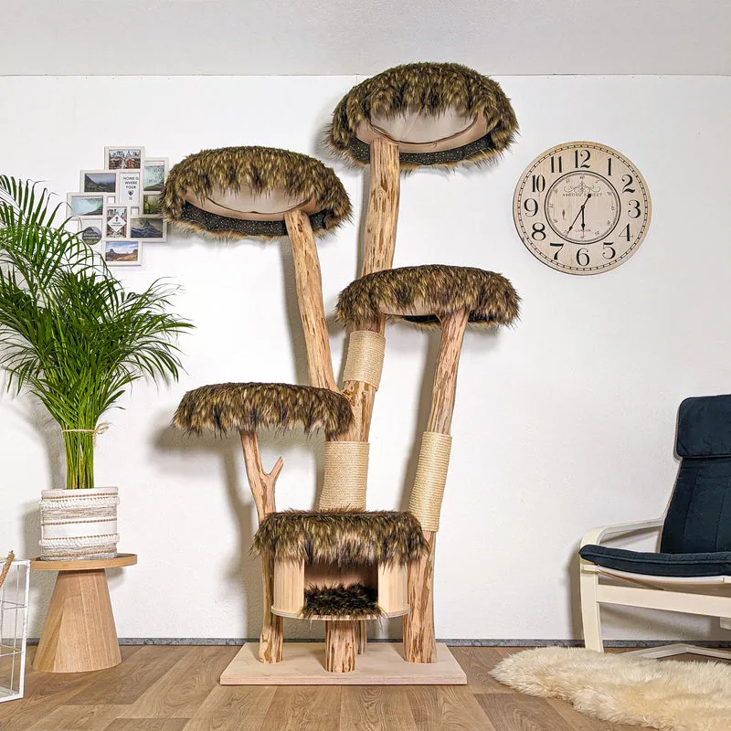Naturkratzbaum 4413 Kratzbaum Natur Holz Design 205 cm hoch Katzenbaum