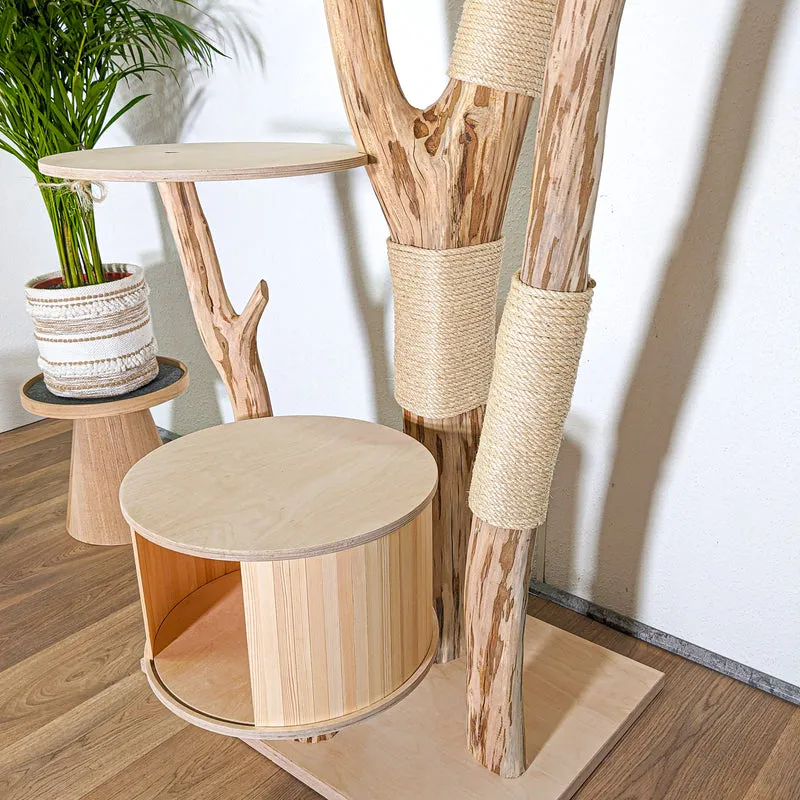 Naturkratzbaum 4413 Kratzbaum Natur Holz Design 205 cm hoch Katzenbaum