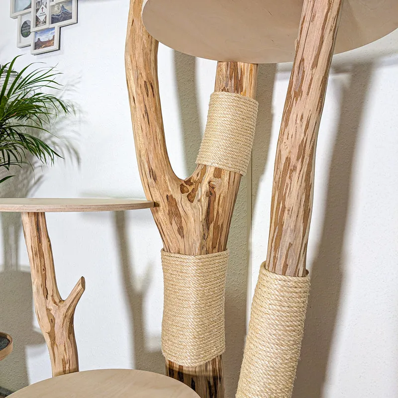 Naturkratzbaum 4413 Kratzbaum Natur Holz Design 205 cm hoch Katzenbaum