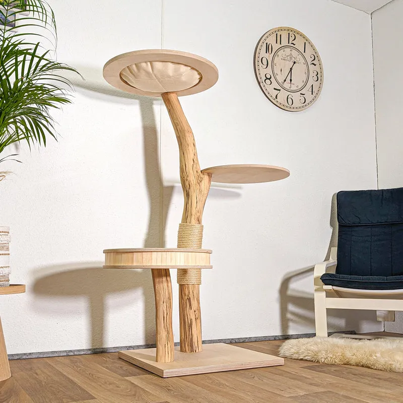 Naturkratzbaum 4414 Kratzbaum Natur Holz Design 144 cm hoch Katzenbaum