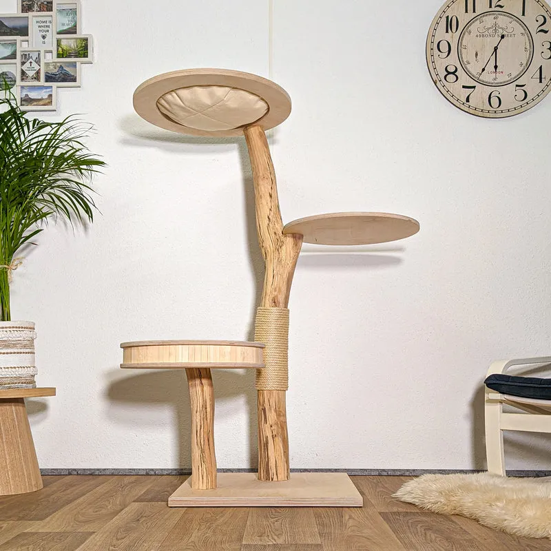 Naturkratzbaum 4414 Kratzbaum Natur Holz Design 144 cm hoch Katzenbaum