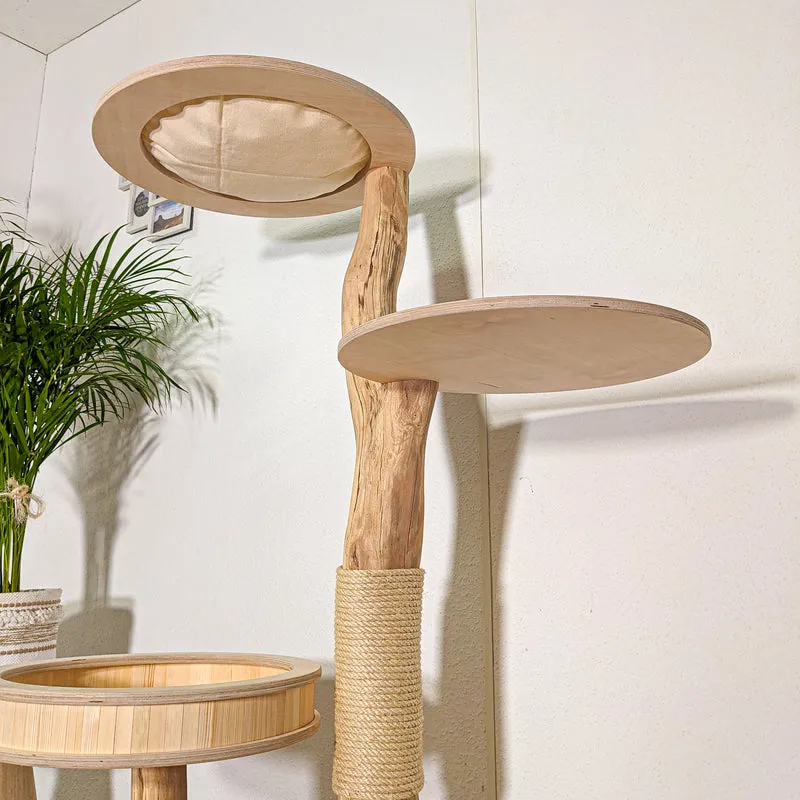 Naturkratzbaum 4414 Kratzbaum Natur Holz Design 144 cm hoch Katzenbaum