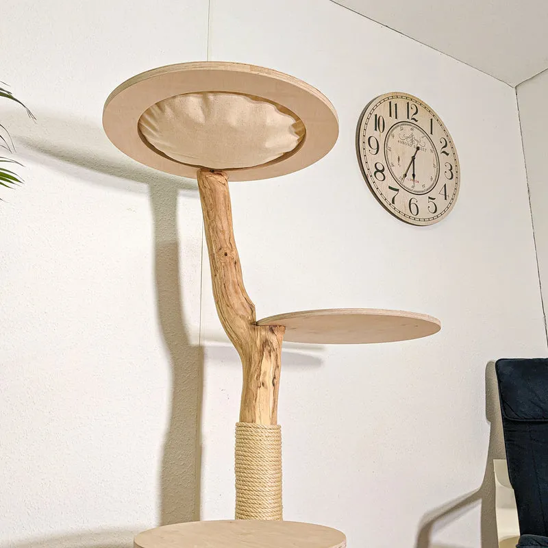 Naturkratzbaum 4415 Kratzbaum Natur Holz Design 145 cm hoch Katzenbaum