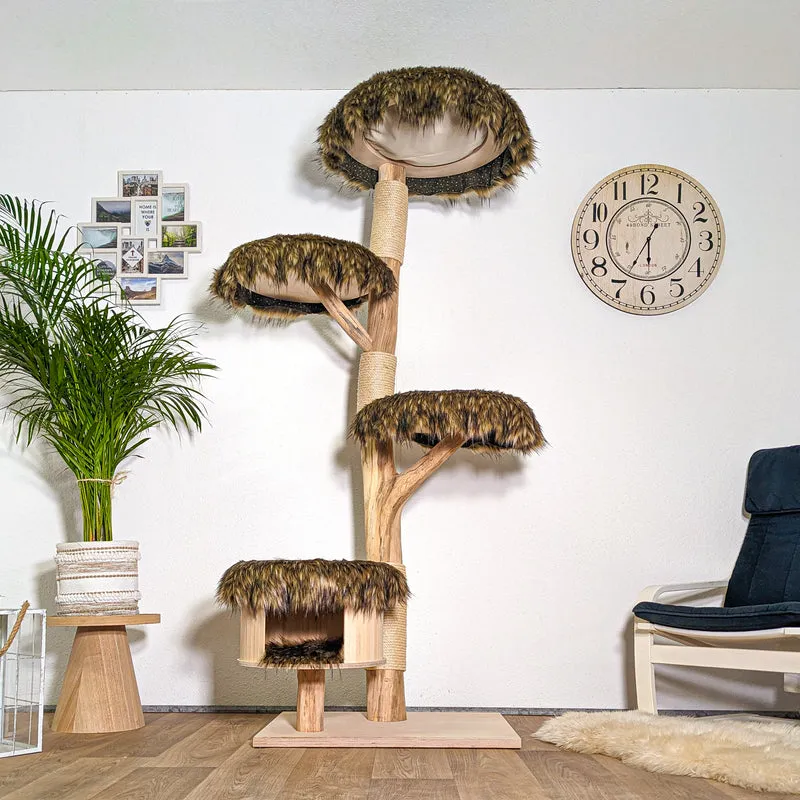 Naturkratzbaum 4416 Kratzbaum Natur Holz Design 200 cm hoch Katzenbaum