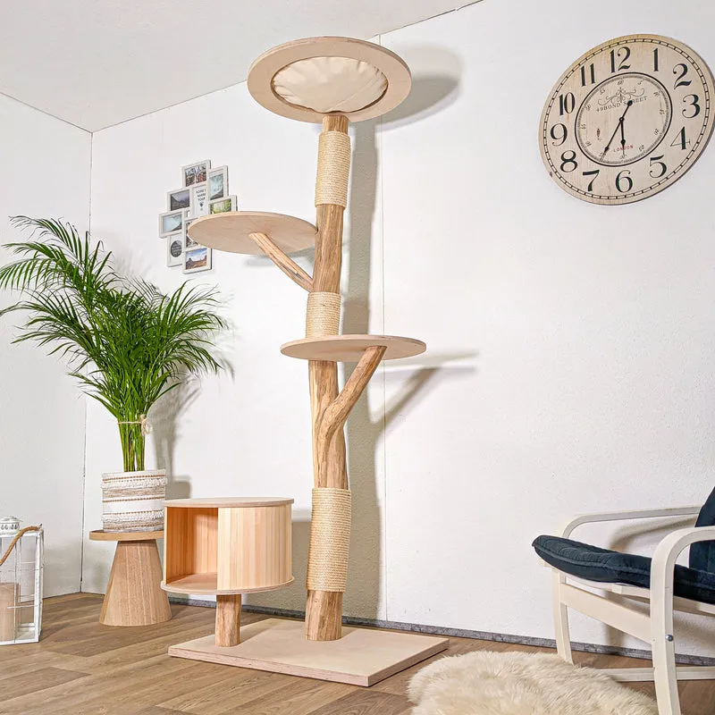 Naturkratzbaum 4416 Kratzbaum Natur Holz Design 200 cm hoch Katzenbaum