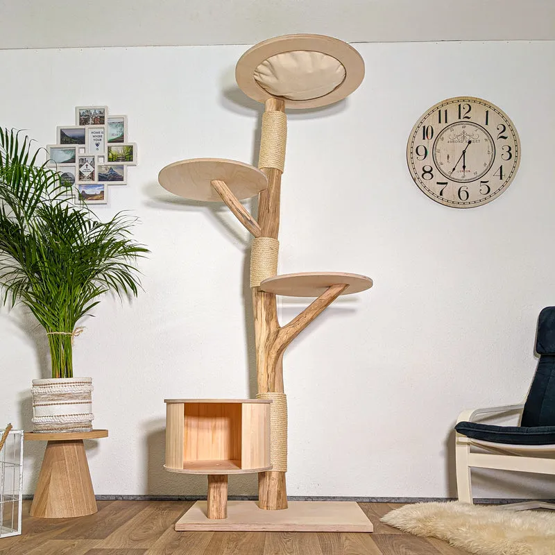 Naturkratzbaum 4416 Kratzbaum Natur Holz Design 200 cm hoch Katzenbaum