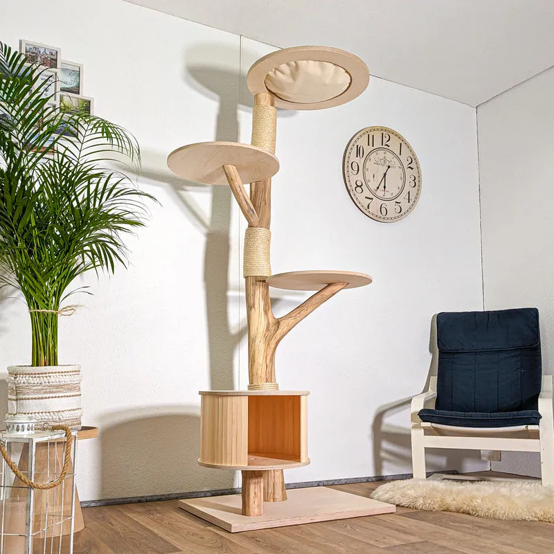 Naturkratzbaum 4416 Kratzbaum Natur Holz Design 200 cm hoch Katzenbaum