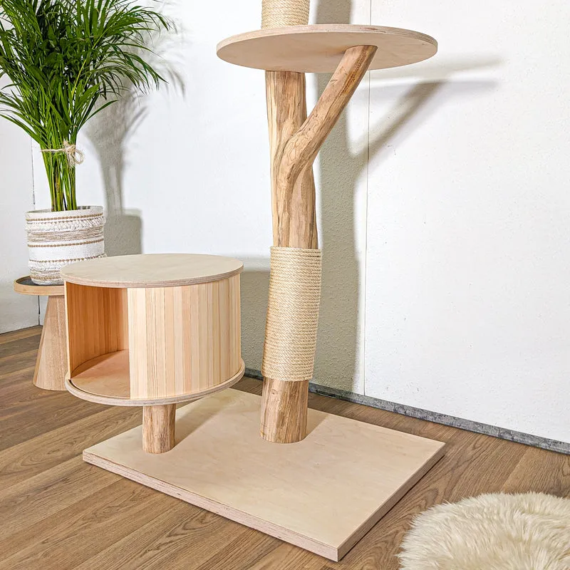 Naturkratzbaum 4416 Kratzbaum Natur Holz Design 200 cm hoch Katzenbaum