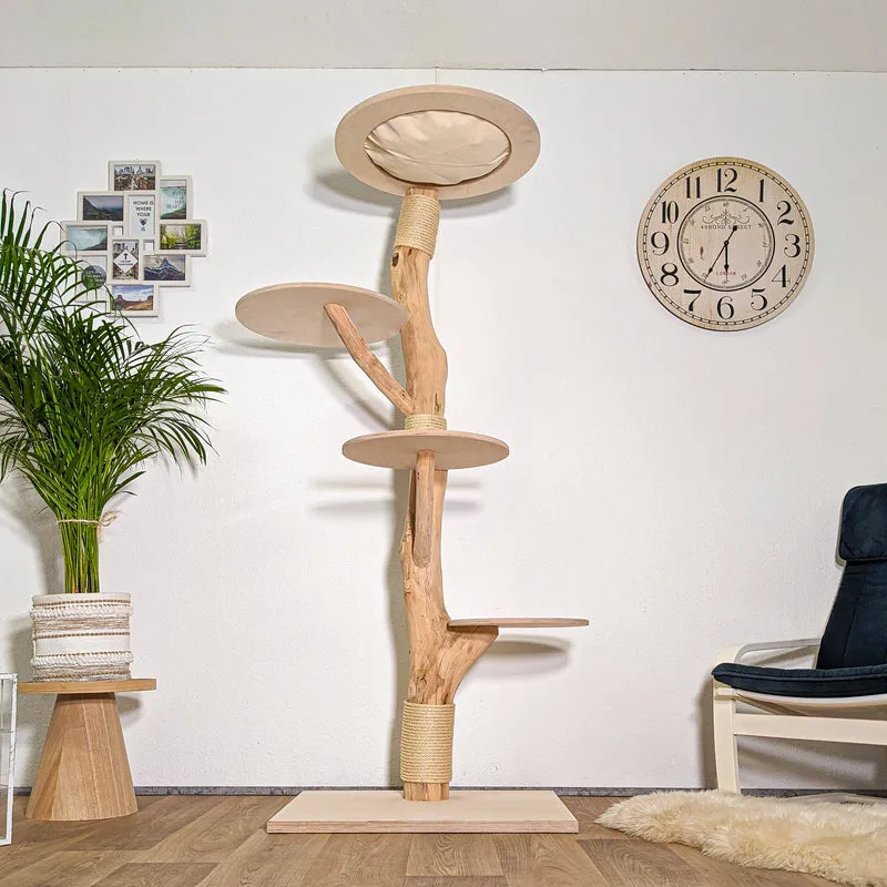 Naturkratzbaum 4417 Kratzbaum Natur Holz Design 190 cm hoch Katzenbaum