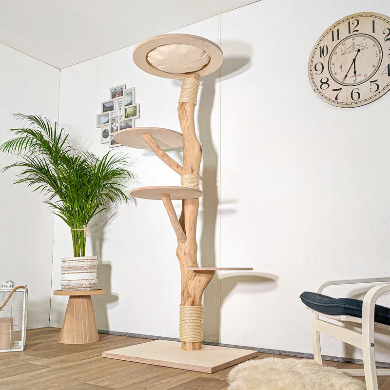 Naturkratzbaum 4417 Kratzbaum Natur Holz Design 190 cm hoch Katzenbaum