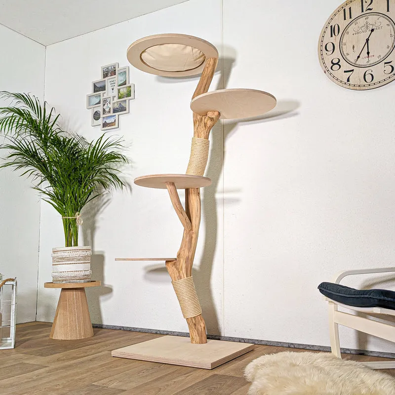 RESERVIERT - Naturkratzbaum 4418 Kratzbaum Natur Holz Design 183 cm hoch Katzenbaum