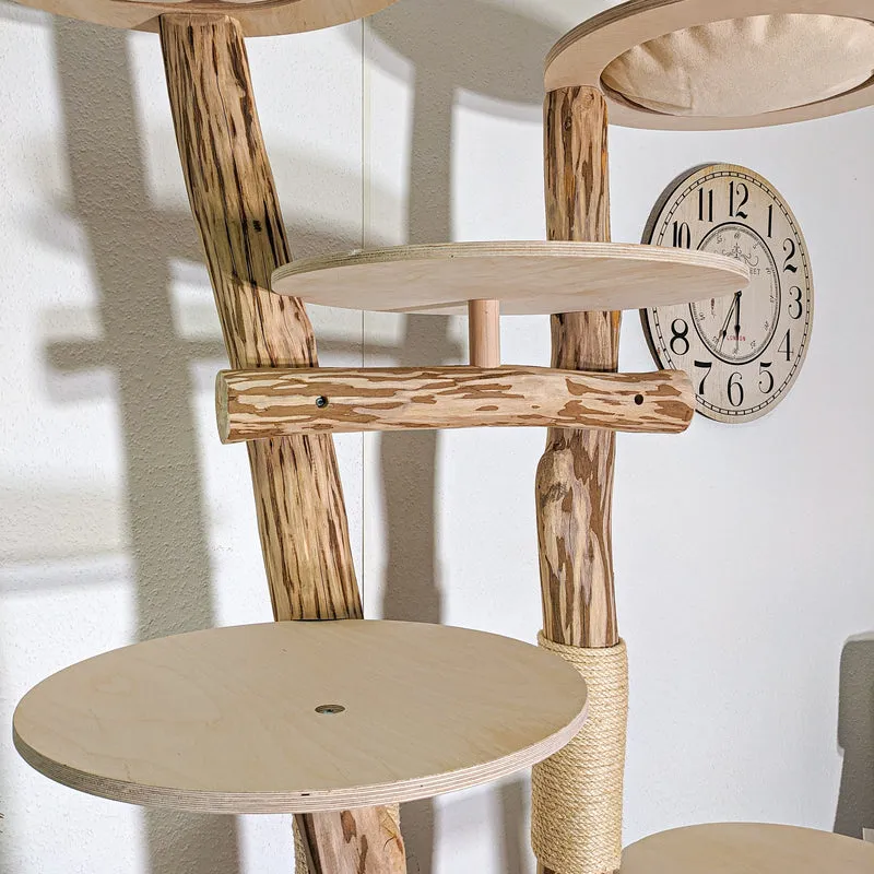 RESERVIERT - Naturkratzbaum 4419 Kratzbaum Natur Holz Design 210 cm hoch Katzenbaum