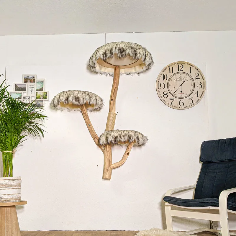 RESERVIERT - Wandkratzbaum 4392 Naturkratzbaum 142 cm Höhe Kratzbaum Natur Holz Design
