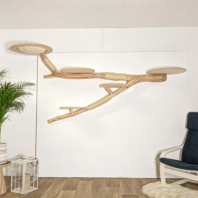 RESERVIERT - Wandkratzbaum 4389 Naturkratzbaum 255 cm Länge Kratzbaum Natur Holz Design