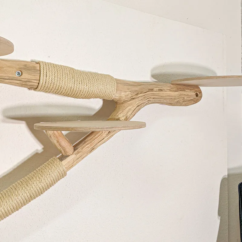 RESERVIERT - Wandkratzbaum 4389 Naturkratzbaum 255 cm Länge Kratzbaum Natur Holz Design