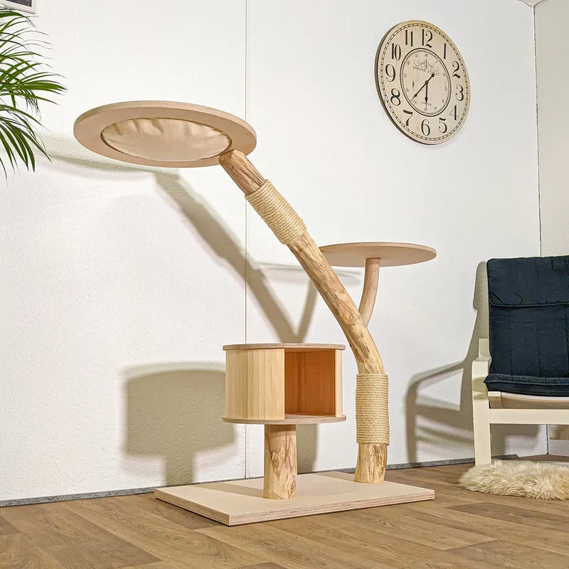 Naturkratzbaum 4407 Kratzbaum Natur Holz Design 122 cm hoch Katzenbaum