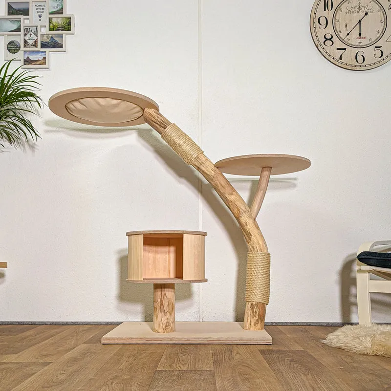 Naturkratzbaum 4407 Kratzbaum Natur Holz Design 122 cm hoch Katzenbaum