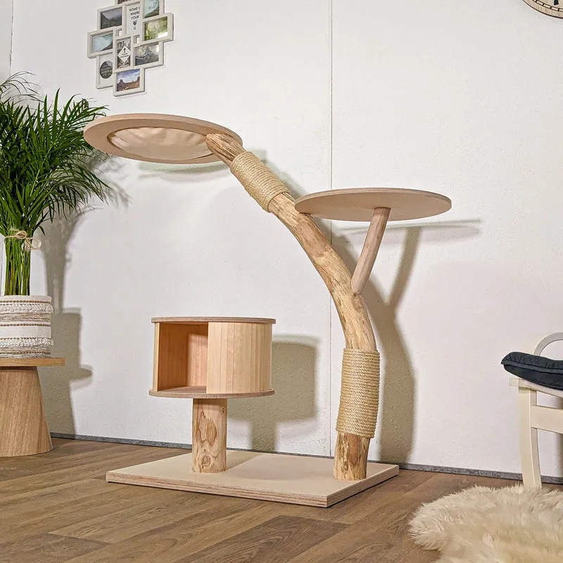 Naturkratzbaum 4407 Kratzbaum Natur Holz Design 122 cm hoch Katzenbaum